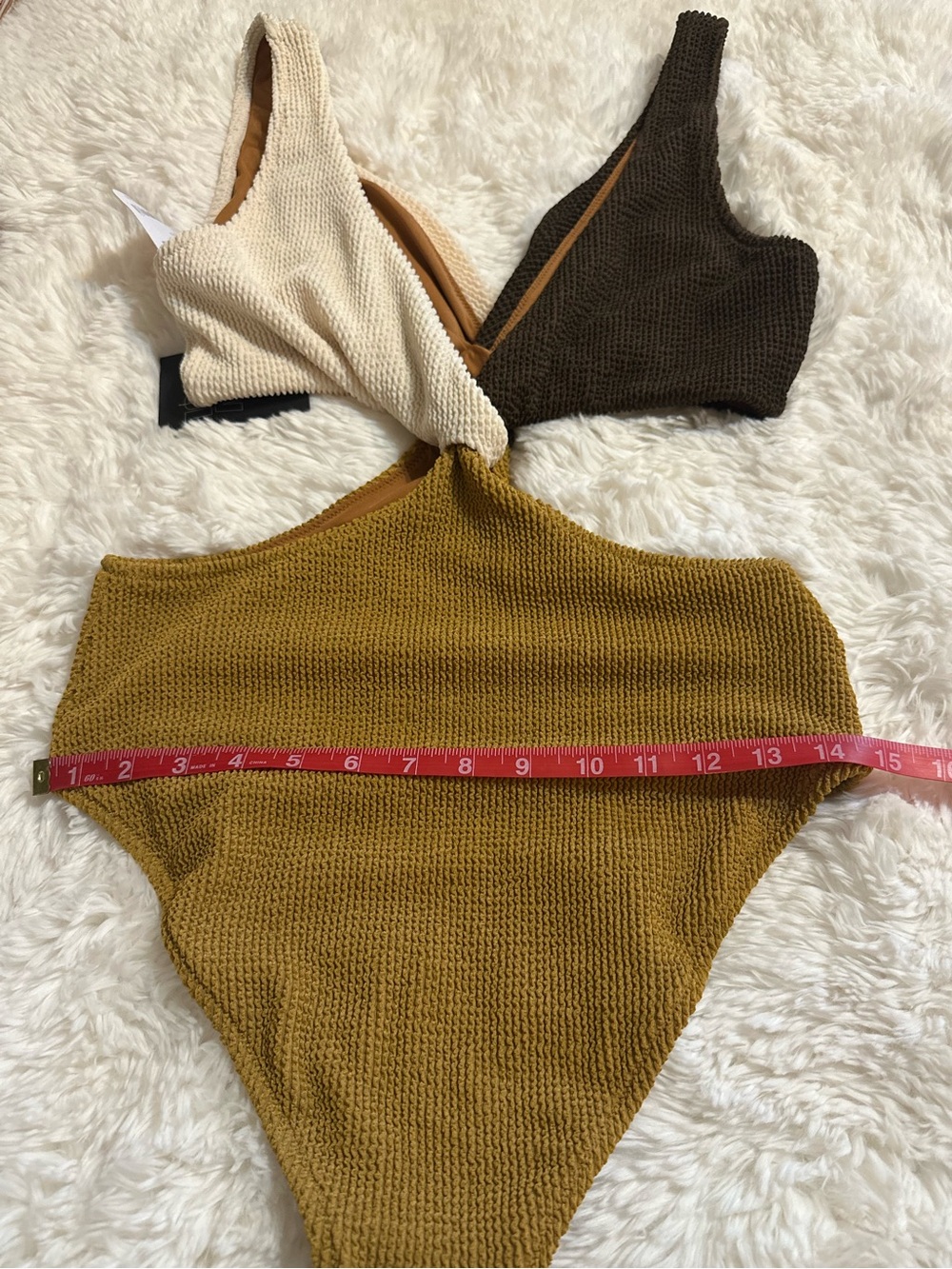 It’s Now Cool The Vee Crimp One Piece Swimsuit Earth Colorblock M NWT - Picture 6 of 11